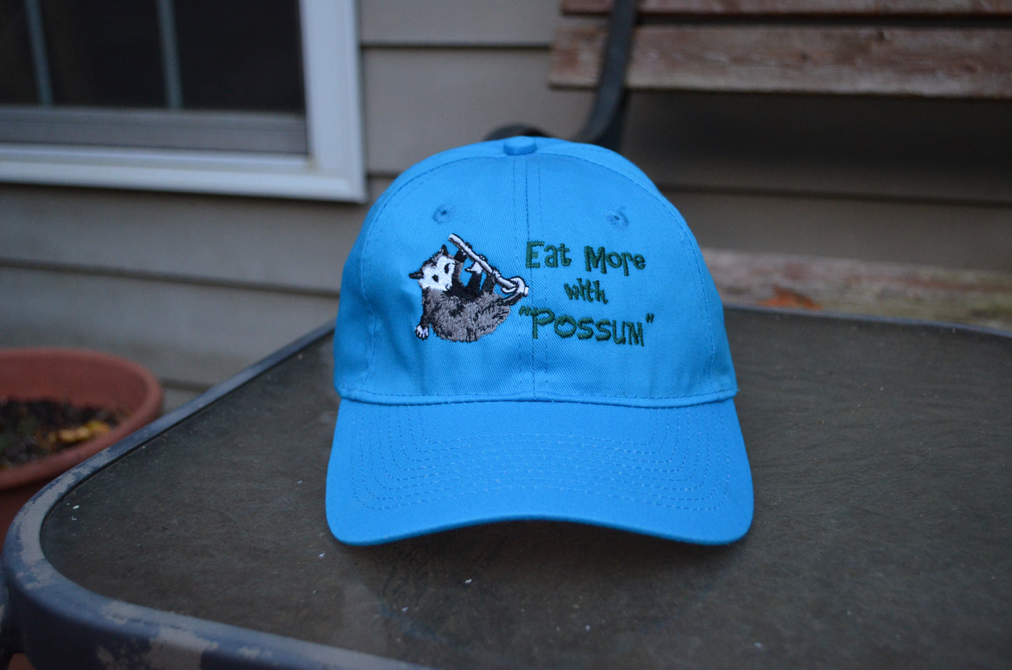 Bright Blue Possum Seasoning Hat