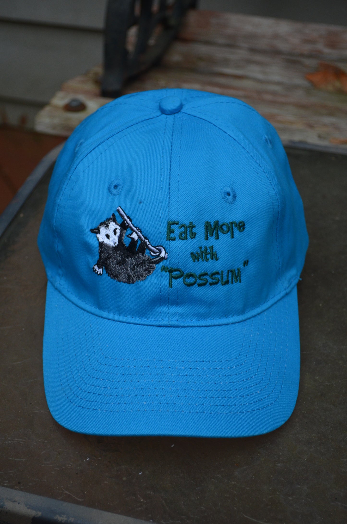 Bright Blue Possum Seasoning Hat