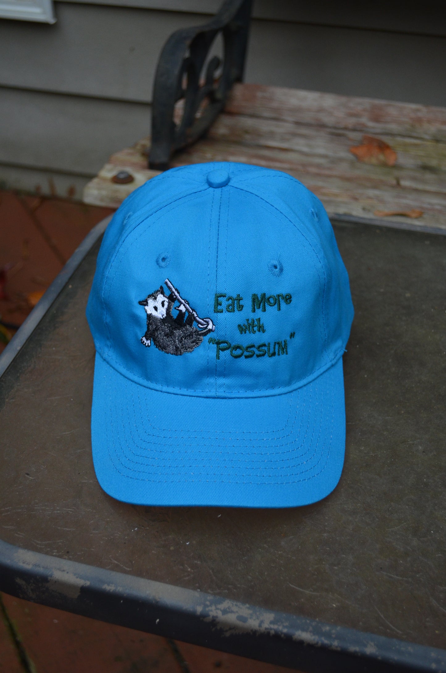 Bright Blue Possum Seasoning Hat